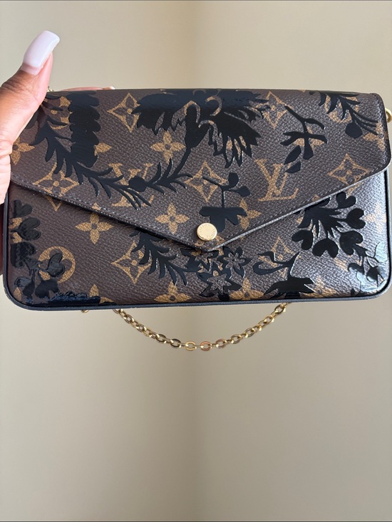 Louis Vuitton Handbags - Louis Vuitton Brown Monogram Floral Envelope Crossbody with Gold Chain